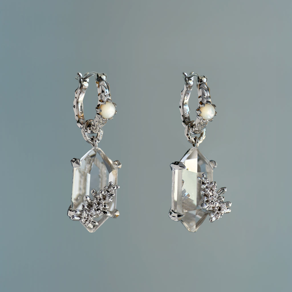 MENG Detachable Crystal Moss 耳環/墜飾