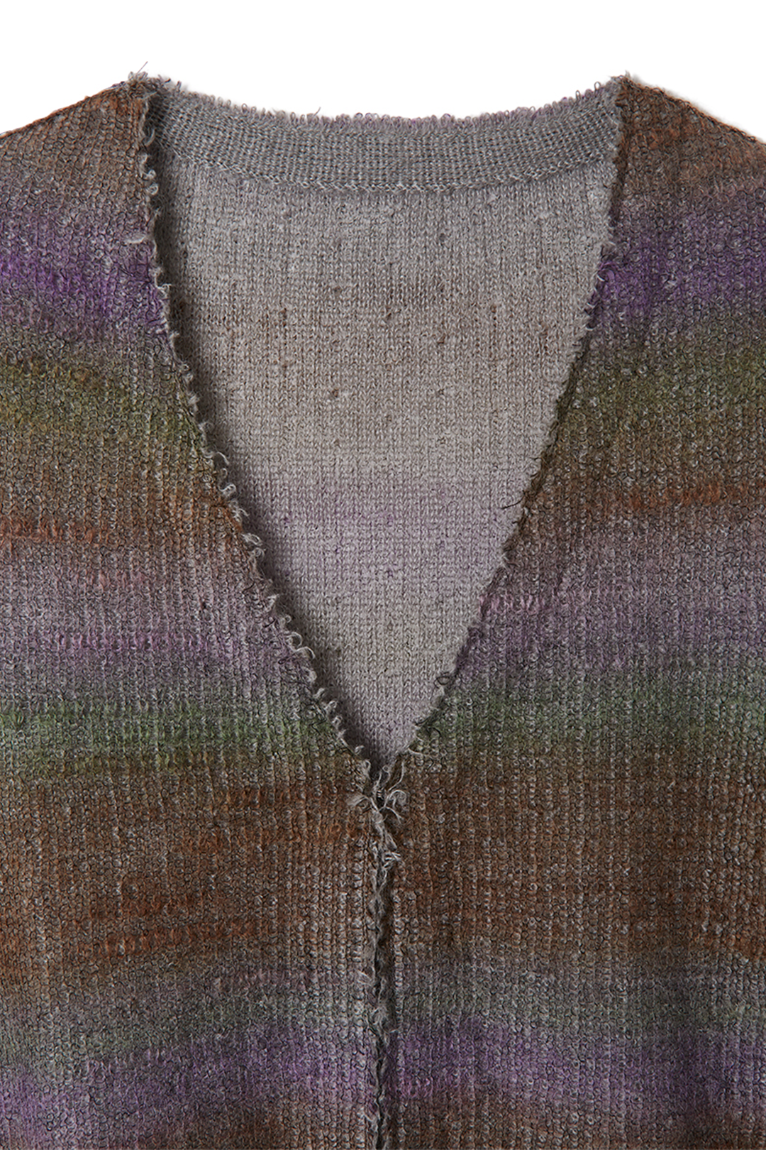 Double Mohair Narrow Cardigan Purple