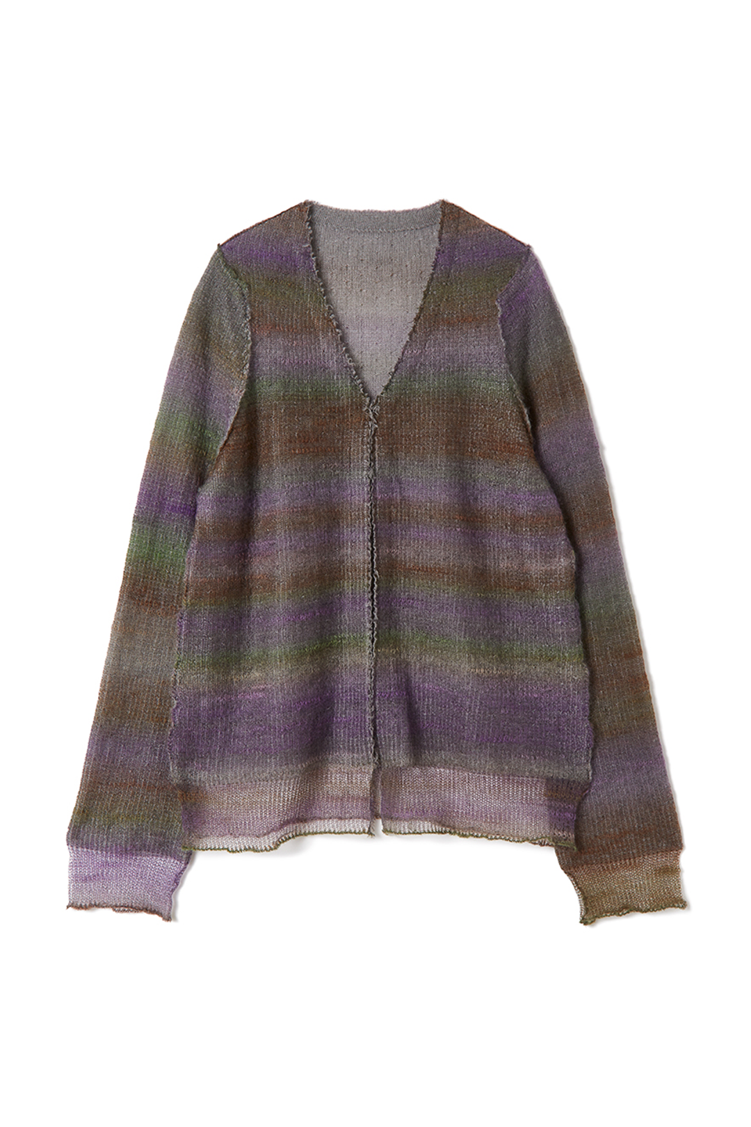 Double Mohair Narrow Cardigan Purple