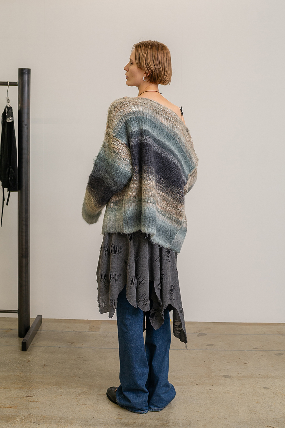 Gradient Stripe Wide Cardigan Gray – A ZOBJECT Gradient Stripe Wide Cardigan Gray – A ZOBJECT