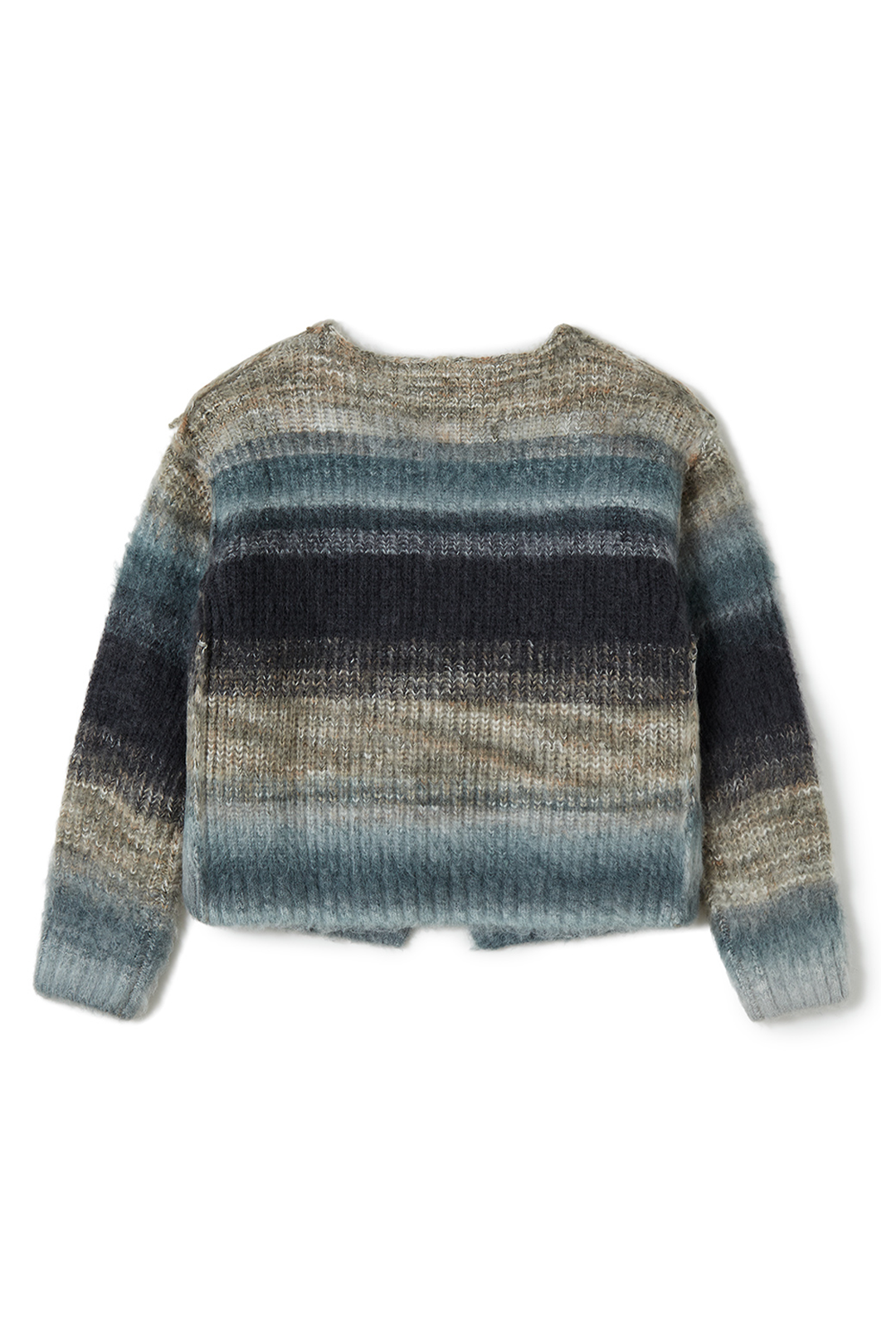 Gradient Stripe Wide Cardigan Gray