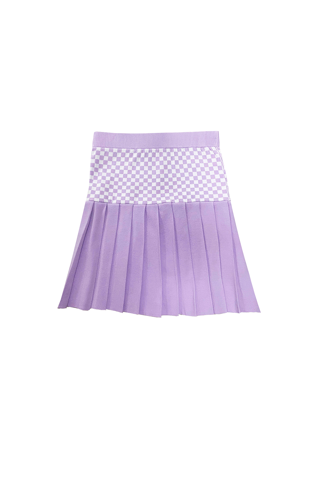 Checked Pleated Skirt / Light Pink