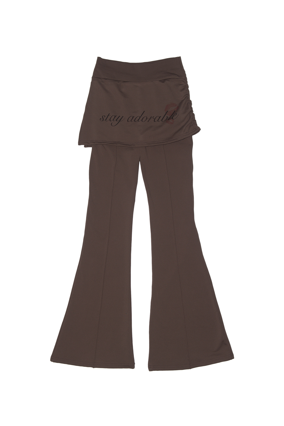 Be Adorable Thermal Bootcut Pantskirt BROWN