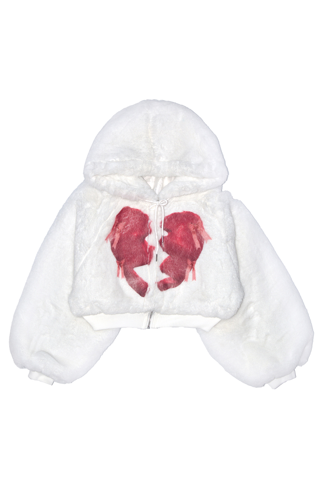 Broken Heart Fluffy Hooded Jacket