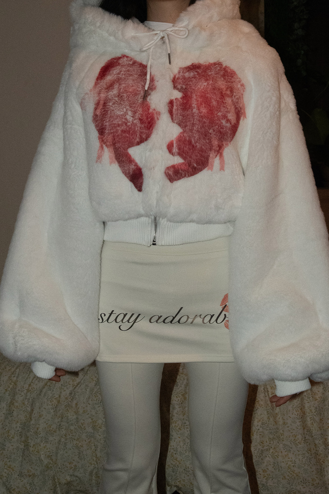 Broken Heart Fluffy Hooded Jacket