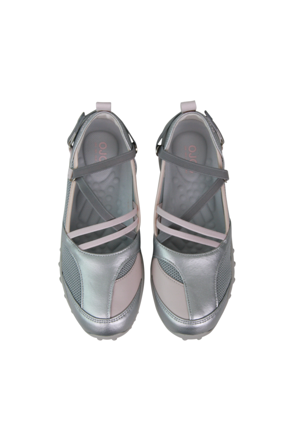 Strap Embossed Toe Shoes / Silver KR240