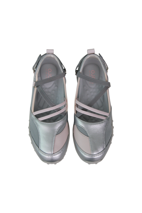 Strap Embossed Toe Shoes / Silver KR240