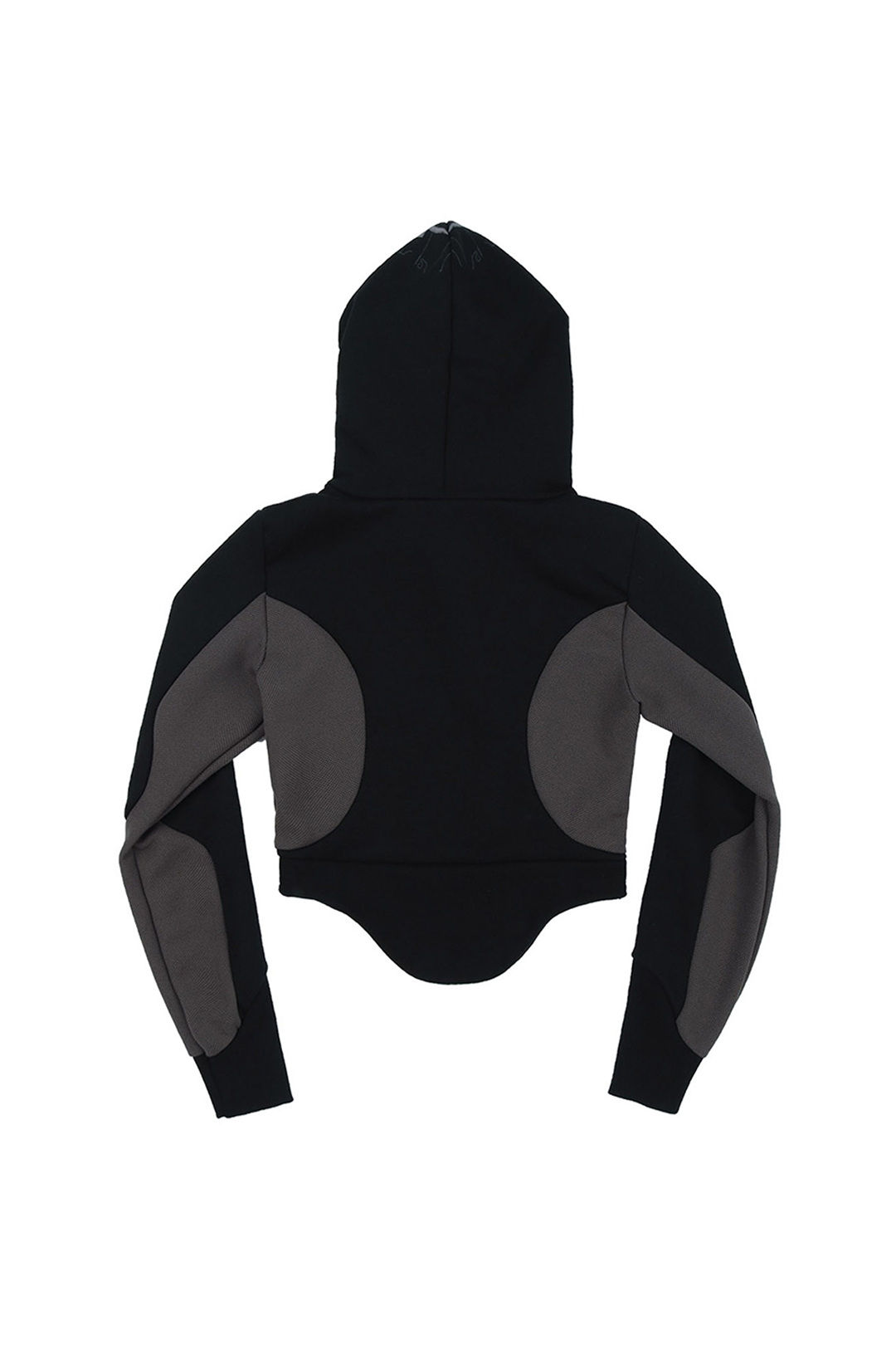 Curved Graphic Hoodie / Black