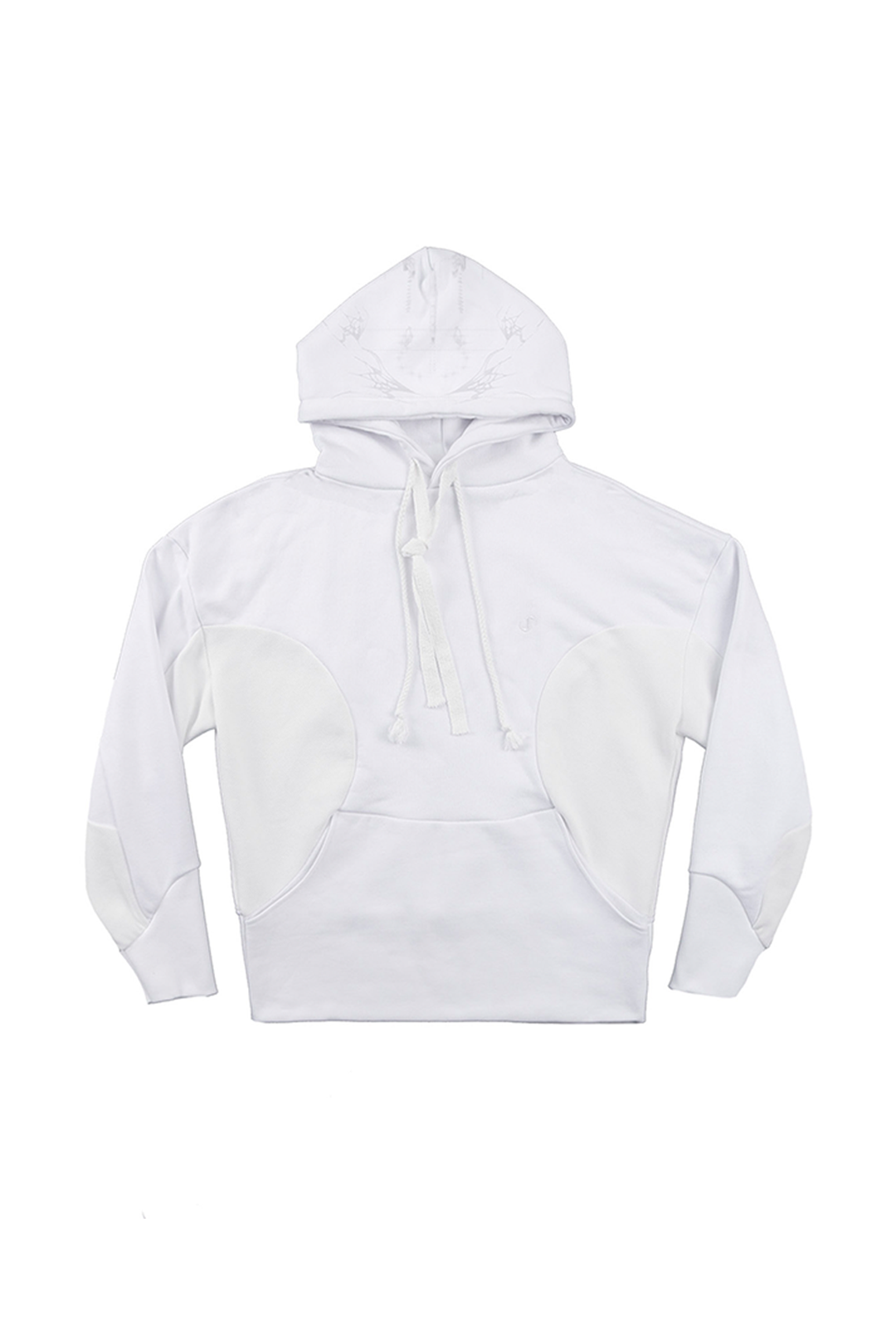 Curved Graphic Hoodie / White